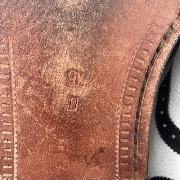 COLE HAAN Abraham I MADE IN ITALY BLACK WHITE LEATHER Wingtip Oxford sz 9.5M - Picture 9 of 10